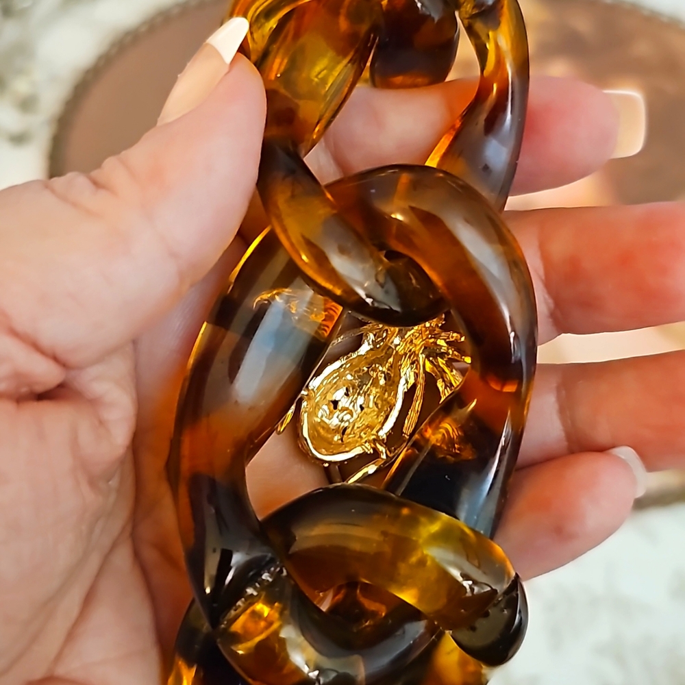 ***Statement Tortoise Shell Necklace - image 5